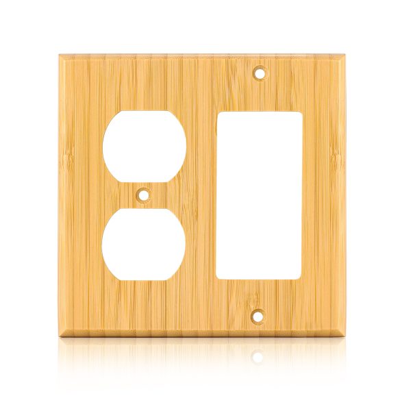 Solid Wood Double hole Outlet Light Switch Plat Bamboo Light Switch Cover Quality Raw Wooden Decorative Bedroom Kitchen Home Decor