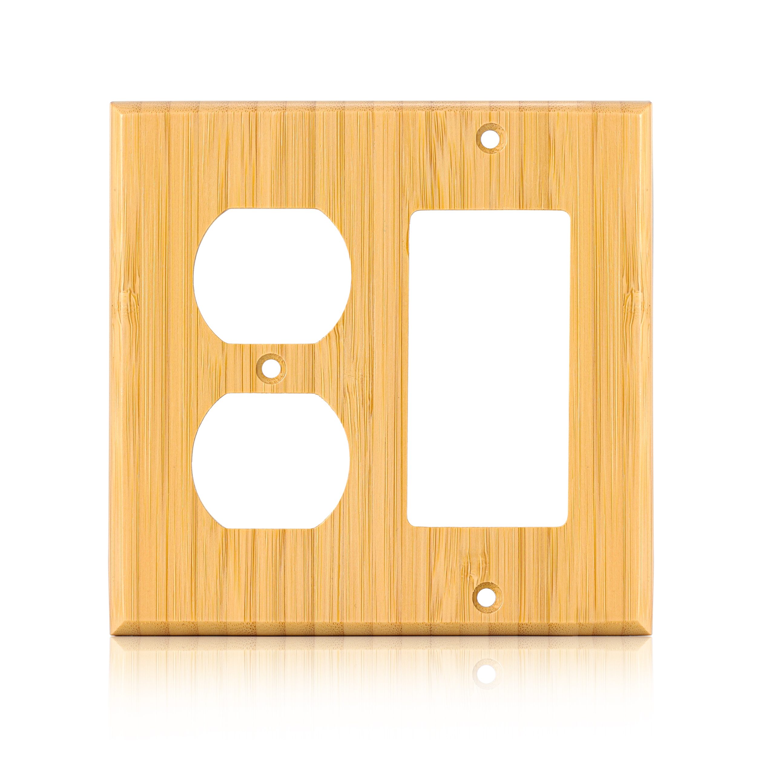 Solid Wood Double hole Outlet Light Switch Plat Bamboo Light Switch Cover Quality Raw Wooden Decorative Bedroom Kitchen Home Decor