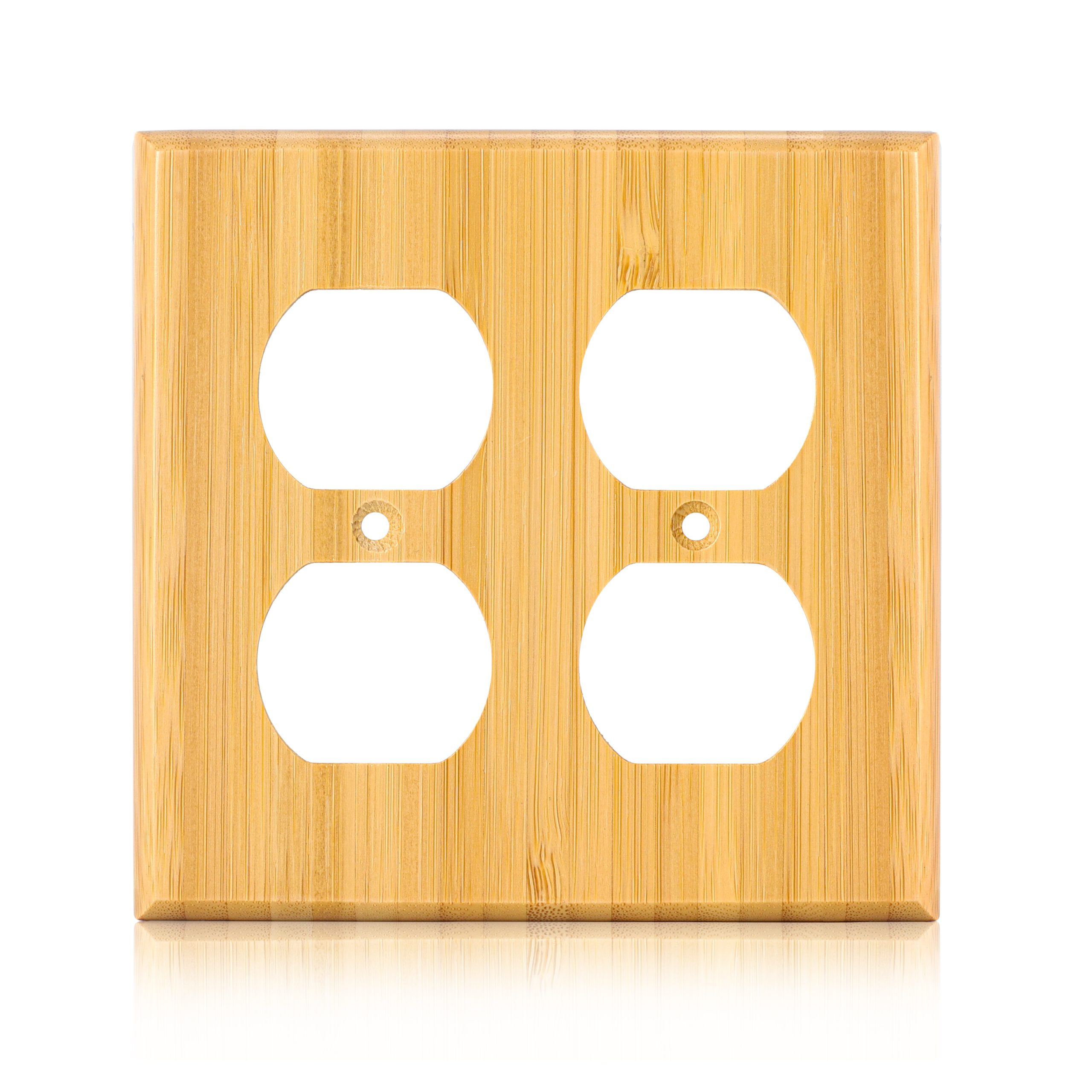 Solid Wood Double hole Outlet Light Switch Plat Bamboo Light Switch Cover Quality Raw Wooden Decorative Bedroom Kitchen Home Decor