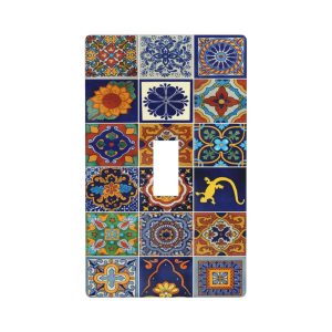 1Pcs Mexican Ceramic Tiles Wall Plates decorative light switch cover plate Light Switch Cover Plate Decorative Wall Plate outlet covers wall plate
