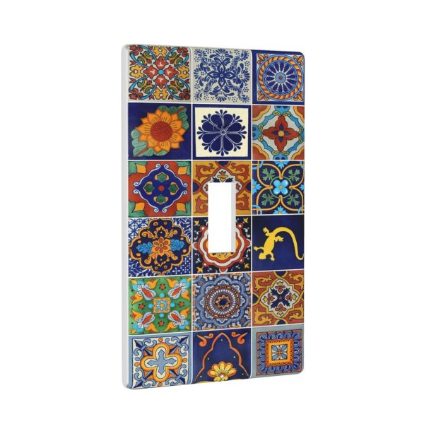 1Pcs Mexican Ceramic Tiles Wall Plates decorative light switch cover plate Light Switch Cover Plate Decorative Wall Plate outlet covers wall plate - Image 2