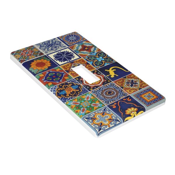 1Pcs Mexican Ceramic Tiles Wall Plates decorative light switch cover plate Light Switch Cover Plate Decorative Wall Plate outlet covers wall plate - Image 3