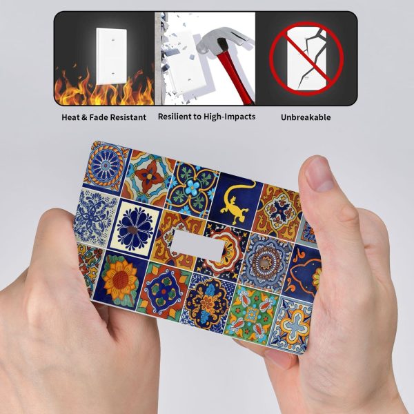 1Pcs Mexican Ceramic Tiles Wall Plates decorative light switch cover plate Light Switch Cover Plate Decorative Wall Plate outlet covers wall plate - Image 4