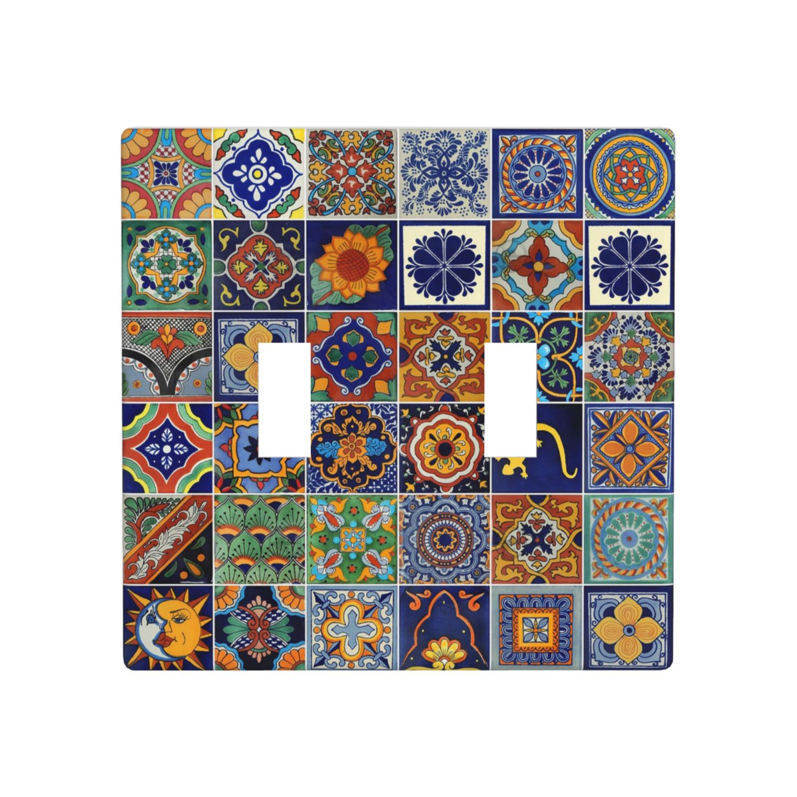 1Pcs Mexican Ceramic Tiles Wall Plates decorative light switch cover plate Light Switch Cover Plate Decorative Wall Plate outlet covers wall plate