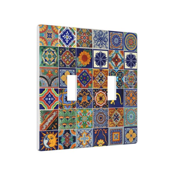 1Pcs Mexican Ceramic Tiles Wall Plates decorative light switch cover plate Light Switch Cover Plate Decorative Wall Plate outlet covers wall plate - Image 2
