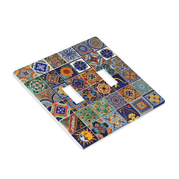 1Pcs Mexican Ceramic Tiles Wall Plates decorative light switch cover plate Light Switch Cover Plate Decorative Wall Plate outlet covers wall plate - Image 3