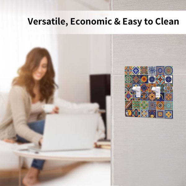 1Pcs Mexican Ceramic Tiles Wall Plates decorative light switch cover plate Light Switch Cover Plate Decorative Wall Plate outlet covers wall plate - Image 5