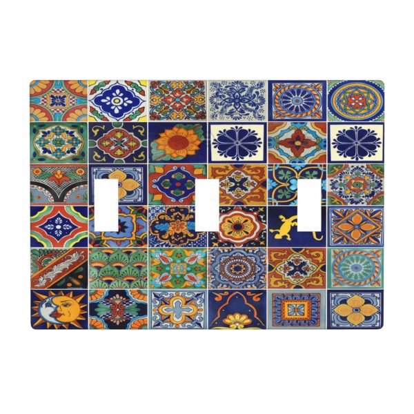 1Pcs Mexican Ceramic Tiles Wall Plates decorative light switch cover plate Light Switch Cover Plate Decorative Wall Plate outlet covers wall plate