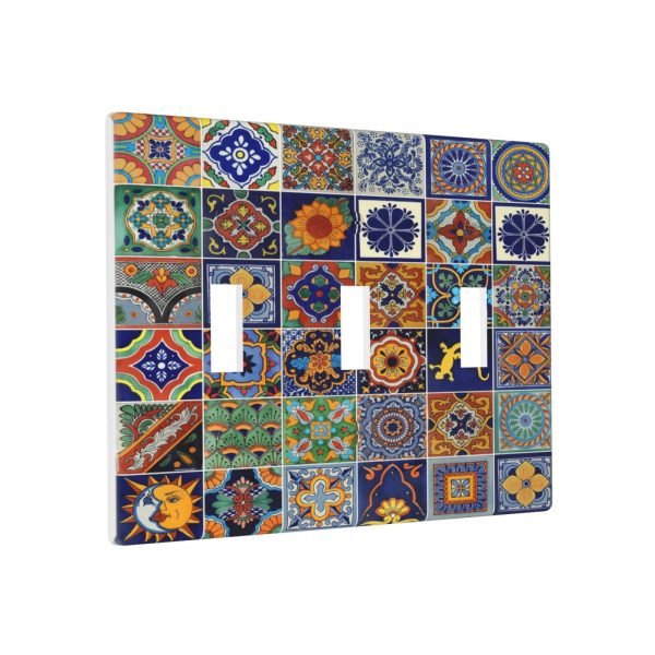 1Pcs Mexican Ceramic Tiles Wall Plates decorative light switch cover plate Light Switch Cover Plate Decorative Wall Plate outlet covers wall plate - Image 2