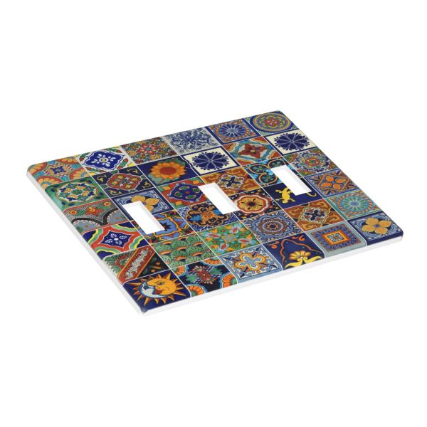 1Pcs Mexican Ceramic Tiles Wall Plates decorative light switch cover plate Light Switch Cover Plate Decorative Wall Plate outlet covers wall plate - Image 3
