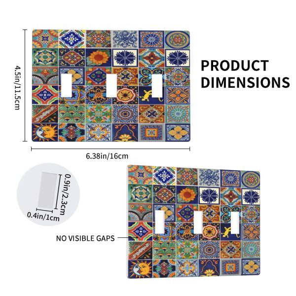 1Pcs Mexican Ceramic Tiles Wall Plates decorative light switch cover plate Light Switch Cover Plate Decorative Wall Plate outlet covers wall plate - Image 4
