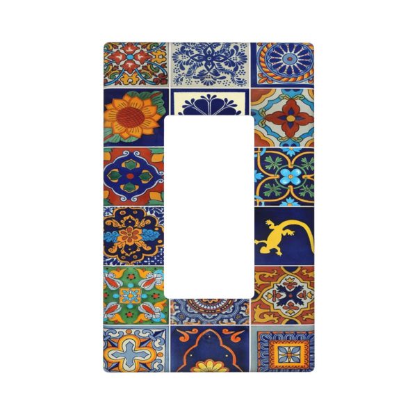 1Pcs Mexican Ceramic Tiles Wall Plates decorative light switch cover plate Light Switch Cover Plate Decorative Wall Plate outlet covers wall plate