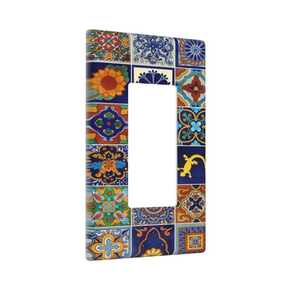 1Pcs Mexican Ceramic Tiles Wall Plates decorative light switch cover plate Light Switch Cover Plate Decorative Wall Plate outlet covers wall plate - Image 2