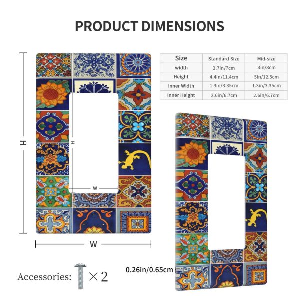 1Pcs Mexican Ceramic Tiles Wall Plates decorative light switch cover plate Light Switch Cover Plate Decorative Wall Plate outlet covers wall plate - Image 4