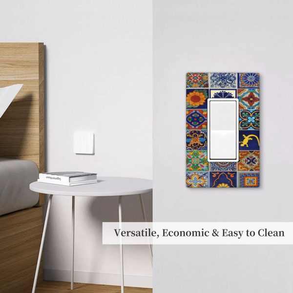 1Pcs Mexican Ceramic Tiles Wall Plates decorative light switch cover plate Light Switch Cover Plate Decorative Wall Plate outlet covers wall plate - Image 6