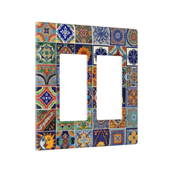 1Pcs Mexican Ceramic Tiles Wall Plates decorative light switch cover plate Light Switch Cover Plate Decorative Wall Plate outlet covers wall plate - Image 2
