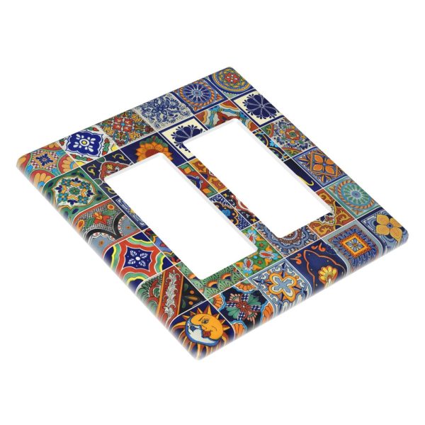 1Pcs Mexican Ceramic Tiles Wall Plates decorative light switch cover plate Light Switch Cover Plate Decorative Wall Plate outlet covers wall plate - Image 3