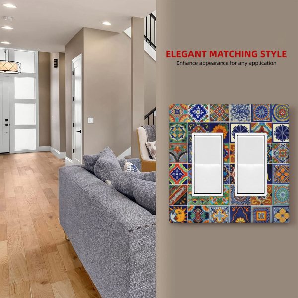 1Pcs Mexican Ceramic Tiles Wall Plates decorative light switch cover plate Light Switch Cover Plate Decorative Wall Plate outlet covers wall plate - Image 6