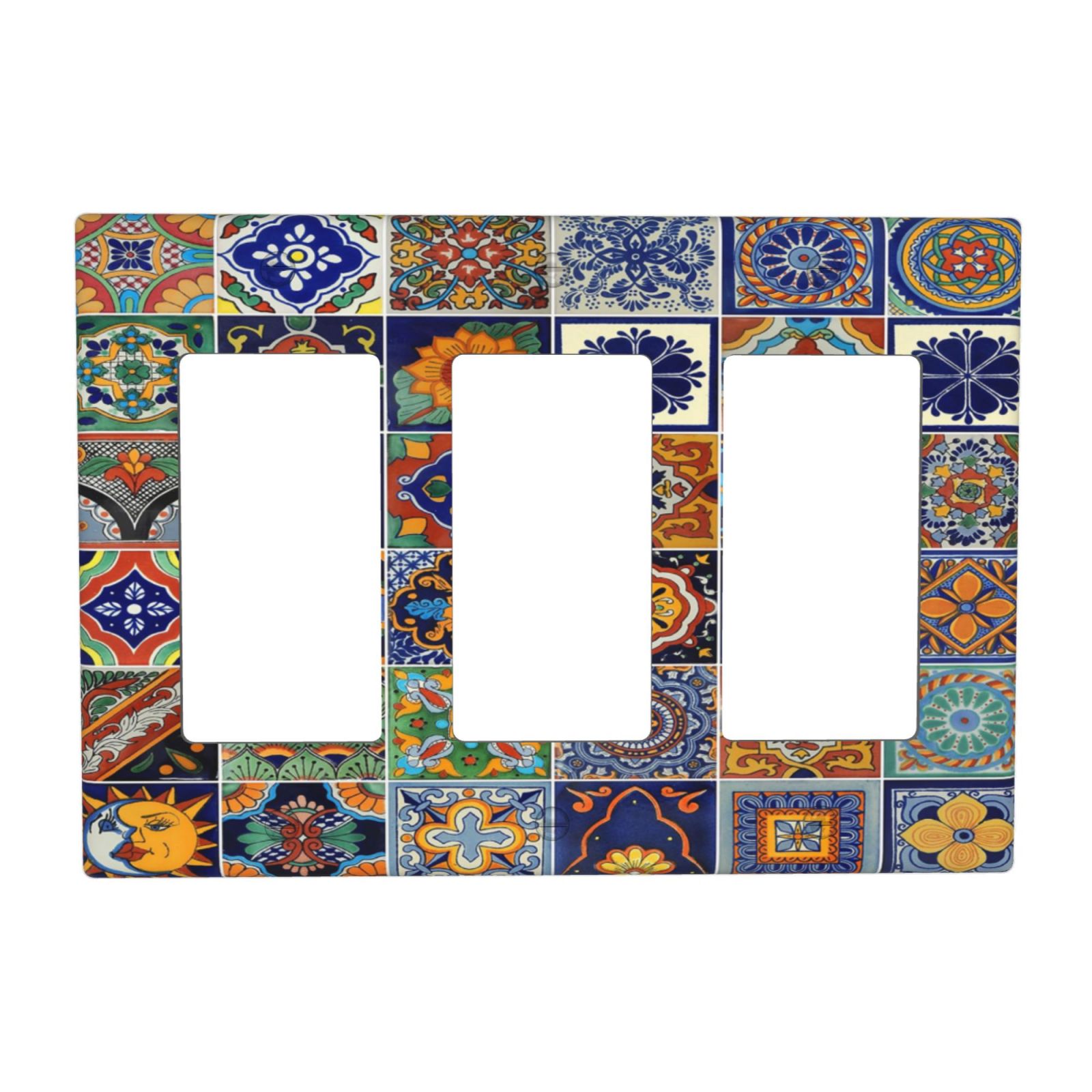 1Pcs Mexican Ceramic Tiles Wall Plates decorative light switch cover plate Light Switch Cover Plate Decorative Wall Plate outlet covers wall plate