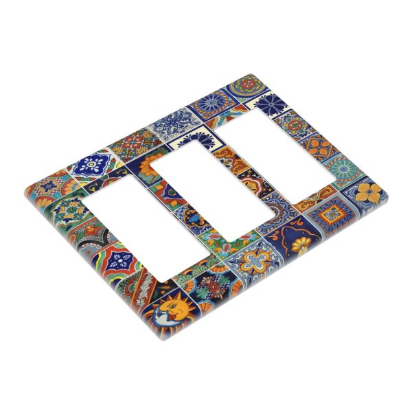 1Pcs Mexican Ceramic Tiles Wall Plates decorative light switch cover plate Light Switch Cover Plate Decorative Wall Plate outlet covers wall plate - Image 3