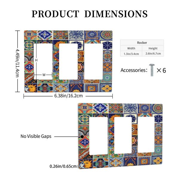 1Pcs Mexican Ceramic Tiles Wall Plates decorative light switch cover plate Light Switch Cover Plate Decorative Wall Plate outlet covers wall plate - Image 5