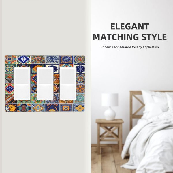 1Pcs Mexican Ceramic Tiles Wall Plates decorative light switch cover plate Light Switch Cover Plate Decorative Wall Plate outlet covers wall plate - Image 7