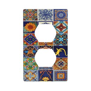1Pcs Mexican Ceramic Tiles Wall Plates decorative light switch cover plate Light Switch Cover Plate Decorative Wall Plate outlet covers wall plate
