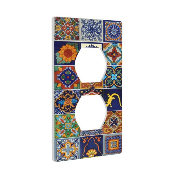 1Pcs Mexican Ceramic Tiles Wall Plates decorative light switch cover plate Light Switch Cover Plate Decorative Wall Plate outlet covers wall plate - Image 2