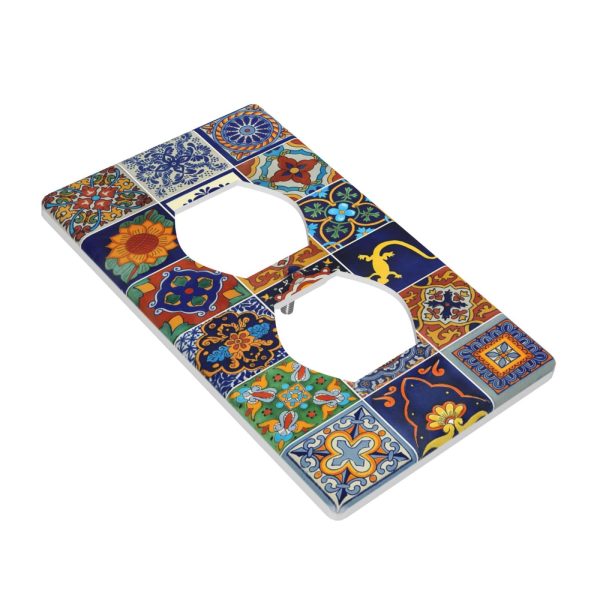 1Pcs Mexican Ceramic Tiles Wall Plates decorative light switch cover plate Light Switch Cover Plate Decorative Wall Plate outlet covers wall plate - Image 3