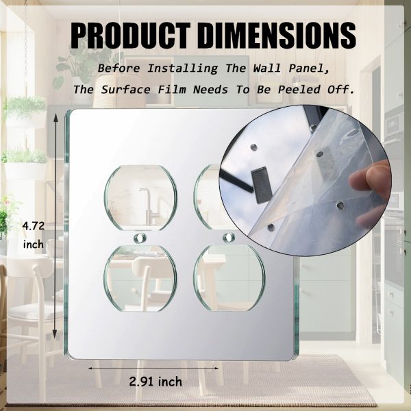 Mirror Outlet Covers Durable Light Switch Plates Acrylic Mirrored Wall Plate Decorative Wall Outlet Cover Wall Plates For Electrical Outlets - Image 2