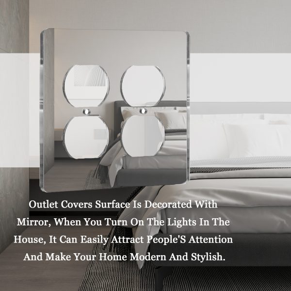 Mirror Outlet Covers Durable Light Switch Plates Acrylic Mirrored Wall Plate Decorative Wall Outlet Cover Wall Plates For Electrical Outlets - Image 3