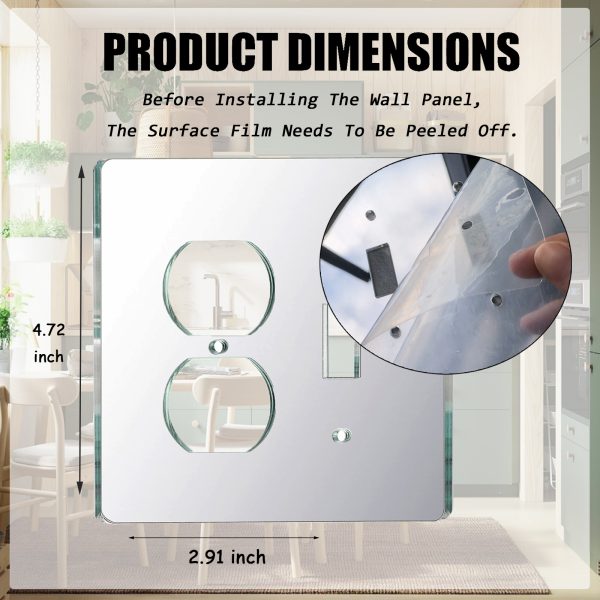 Mirror Outlet Covers Durable Light Switch Plates Acrylic Mirrored Wall Plate Decorative Wall Outlet Cover Wall Plates For Electrical Outlets - Image 2