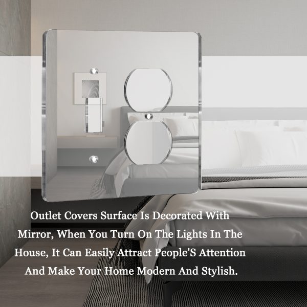 Mirror Outlet Covers Durable Light Switch Plates Acrylic Mirrored Wall Plate Decorative Wall Outlet Cover Wall Plates For Electrical Outlets - Image 3