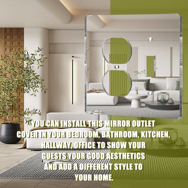 Mirror Outlet Covers Durable Light Switch Plates Acrylic Mirrored Wall Plate Decorative Wall Outlet Cover Wall Plates For Electrical Outlets - Image 4