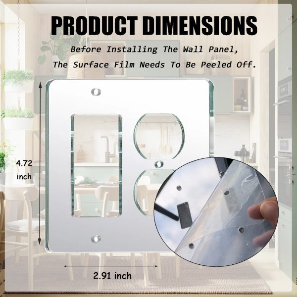 Mirror Outlet Covers Durable Light Switch Plates Acrylic Mirrored Wall Plate Decorative Wall Outlet Cover Wall Plates For Electrical Outlets - Image 2