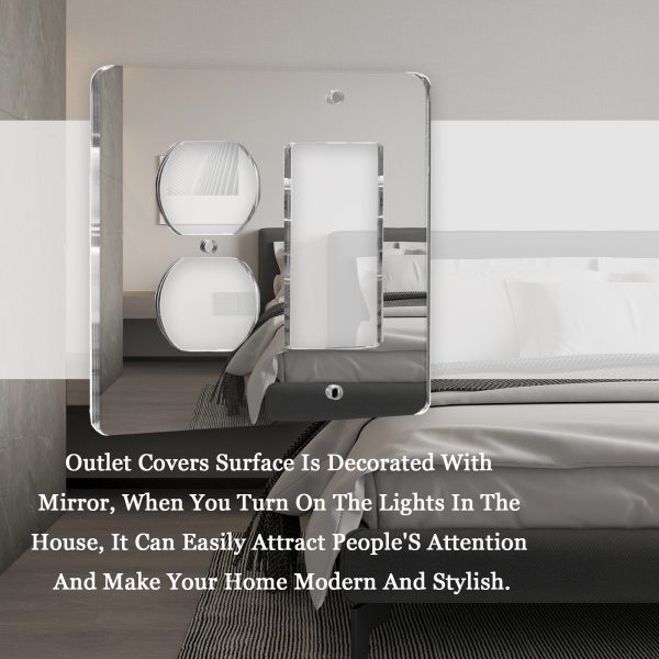 Mirror Outlet Covers Durable Light Switch Plates Acrylic Mirrored Wall Plate Decorative Wall Outlet Cover Wall Plates For Electrical Outlets - Image 3