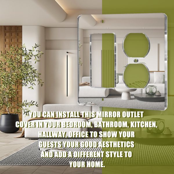 Mirror Outlet Covers Durable Light Switch Plates Acrylic Mirrored Wall Plate Decorative Wall Outlet Cover Wall Plates For Electrical Outlets - Image 4