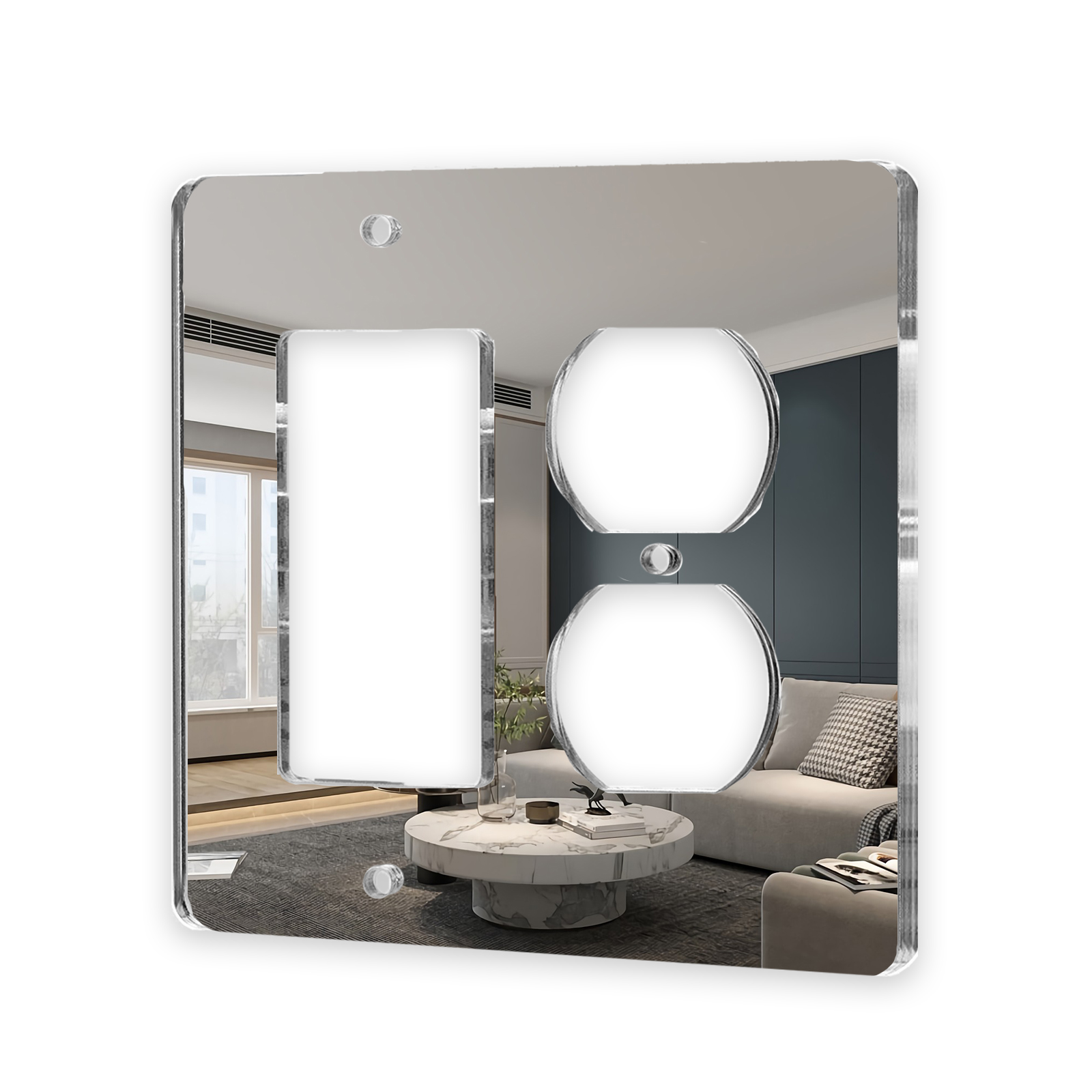 Mirror Outlet Covers Durable Light Switch Plates Acrylic Mirrored Wall Plate Decorative Wall Outlet Cover Wall Plates For Electrical Outlets