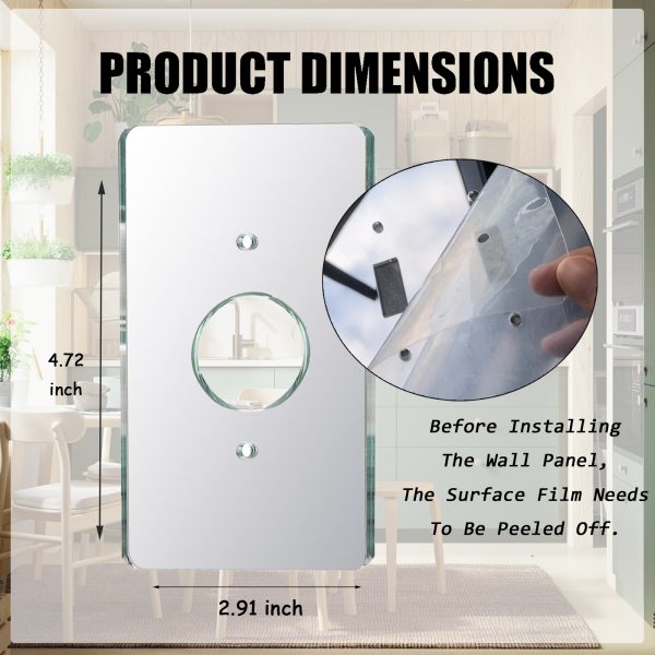 Mirror Outlet Covers Durable Light Switch Plates Acrylic Mirrored Wall Plate Decorative Wall Outlet Cover Wall Plates For Electrical Outlets - Image 2