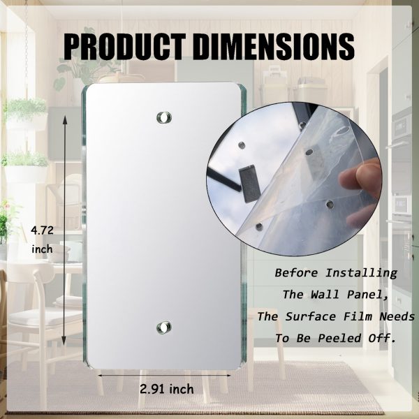 Mirror Outlet Covers Durable Light Switch Plates Acrylic Mirrored Wall Plate Decorative Wall Outlet Cover Wall Plates For Electrical Outlets - Image 2