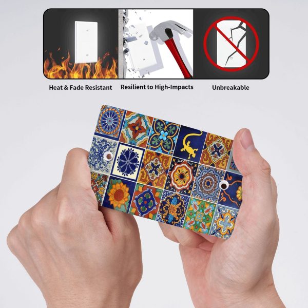1Pcs Mexican Ceramic Tiles Wall Plates decorative light switch cover plate Light Switch Cover Plate Decorative Wall Plate outlet covers wall plate - Image 4