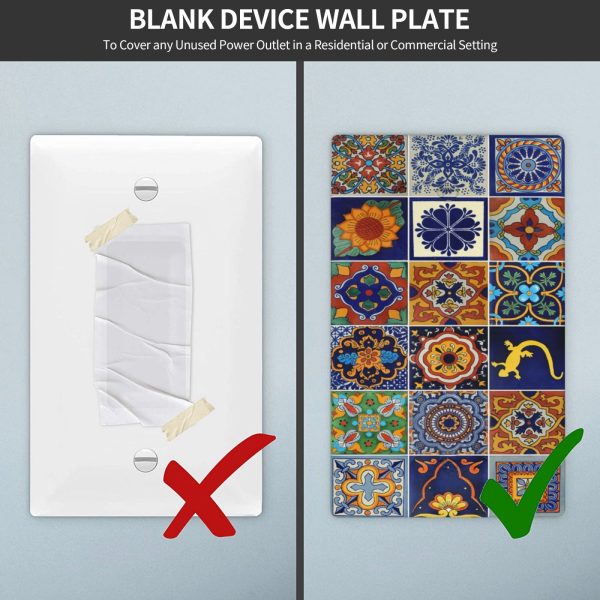 1Pcs Mexican Ceramic Tiles Wall Plates decorative light switch cover plate Light Switch Cover Plate Decorative Wall Plate outlet covers wall plate - Image 5