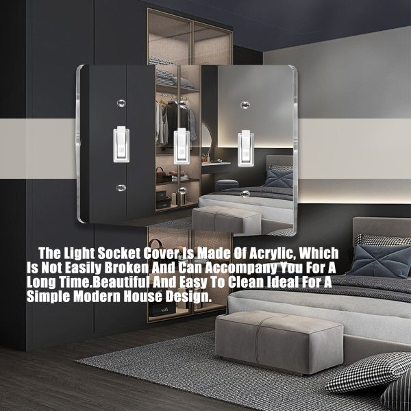 Mirror Outlet Covers Durable Light Switch Plates Acrylic Mirrored Wall Plate Decorative Wall Outlet Cover Wall Plates For Electrical Outlets - Image 4