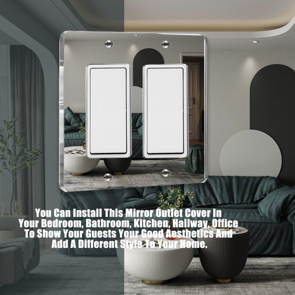 Mirror Outlet Covers Durable Light Switch Plates Acrylic Mirrored Wall Plate Decorative Wall Outlet Cover Wall Plates For Electrical Outlets - Image 3