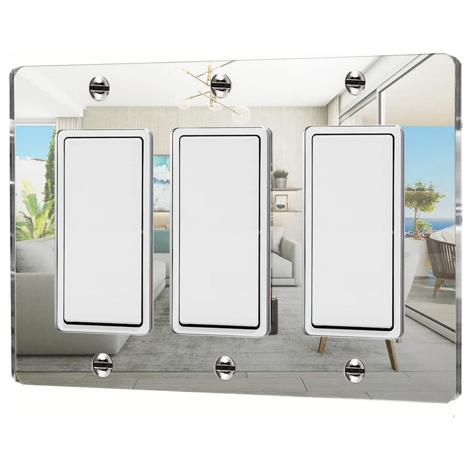 Mirror Outlet Covers Durable Light Switch Plates Acrylic Mirrored Wall Plate Decorative Wall Outlet Cover Wall Plates For Electrical Outlets