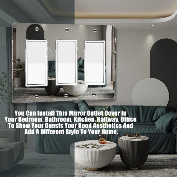 Mirror Outlet Covers Durable Light Switch Plates Acrylic Mirrored Wall Plate Decorative Wall Outlet Cover Wall Plates For Electrical Outlets - Image 3