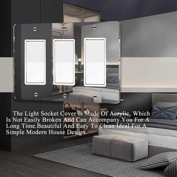 Mirror Outlet Covers Durable Light Switch Plates Acrylic Mirrored Wall Plate Decorative Wall Outlet Cover Wall Plates For Electrical Outlets - Image 4