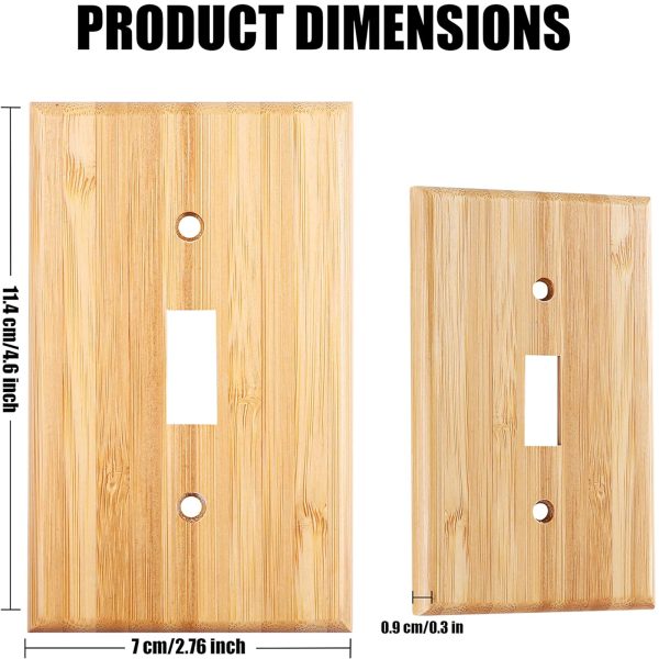 Solid Wood Double hole Outlet Light Switch Plat Bamboo Light Switch Cover Quality Raw Wooden Decorative Bedroom Kitchen Home Decor - Image 3