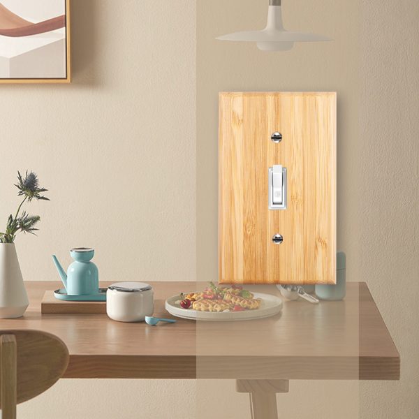 Solid Wood Double hole Outlet Light Switch Plat Bamboo Light Switch Cover Quality Raw Wooden Decorative Bedroom Kitchen Home Decor - Image 4