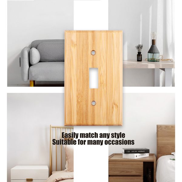 Solid Wood Double hole Outlet Light Switch Plat Bamboo Light Switch Cover Quality Raw Wooden Decorative Bedroom Kitchen Home Decor - Image 5